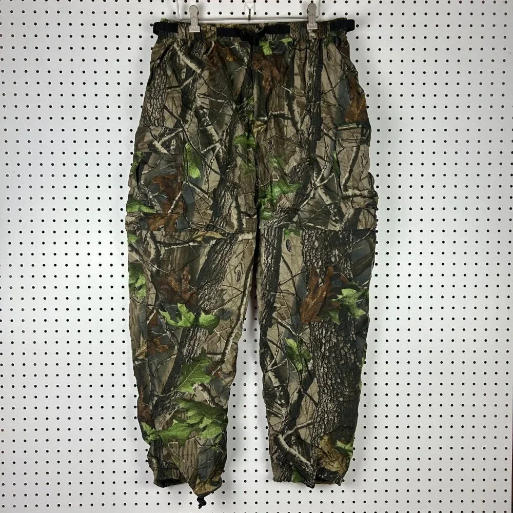 Remington Realtree Baggy Cargo Pants Large Y2K‎ Camo Zip Off Shorts w/ Belt Hunt